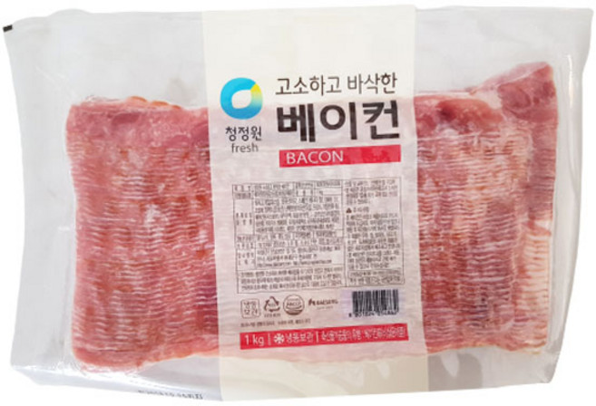 (무)(냉동)청정원고소하고바삭한베이컨 1kg, 3개