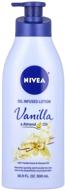 건강챙기세요 Nivea 오일 함유 로션 바닐라 & 아몬드 오일 500ml(16.9fl oz) 백살까지오래오래, Nivea오일함유로션바닐라아몬드오일500ml169flo, 1개, 500ml - 쿠팡