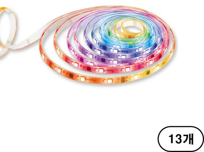 티피링크 스마트 WiFi 멀티 컬러 RGBWIC LED 스트립 조명 13W L930-5, 백색, 13개