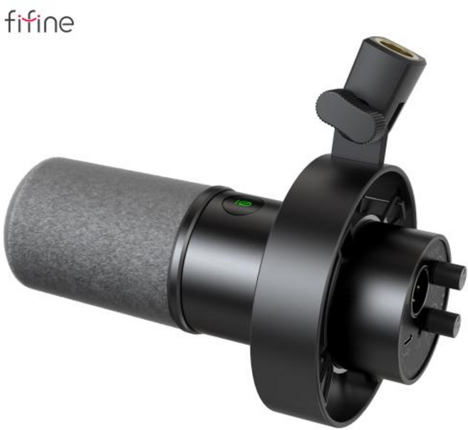 FIFINE USB XLR 다이나믹 마이크 쇼크 마운트 터치 음소거 헤드폰 잭 볼륨 컨트롤 PC 또는 사운드 카드 녹음용K688, 1)Black