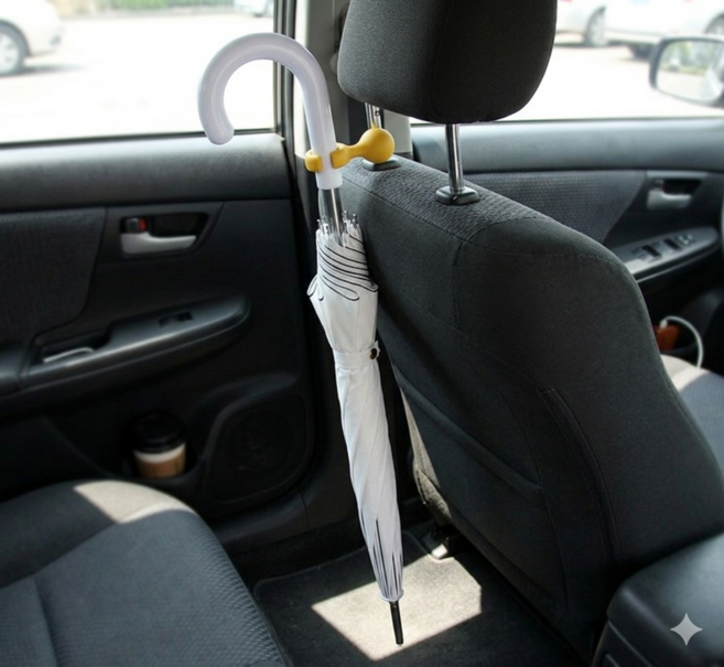 휴대용 우산 걸이 홀더 고정 클립 거치대, 옐로우, 3개