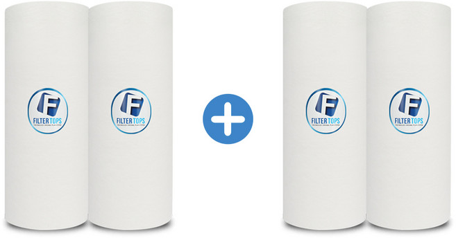 세디멘트 빅필터 4개 1미크론 10인치 빅 하우징용, 선택01_필터 2+2=4개