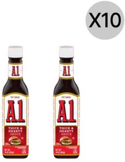 하인즈 A1 틱앤하티 스테이크 브라운 소스, 2개, 283g, 20개