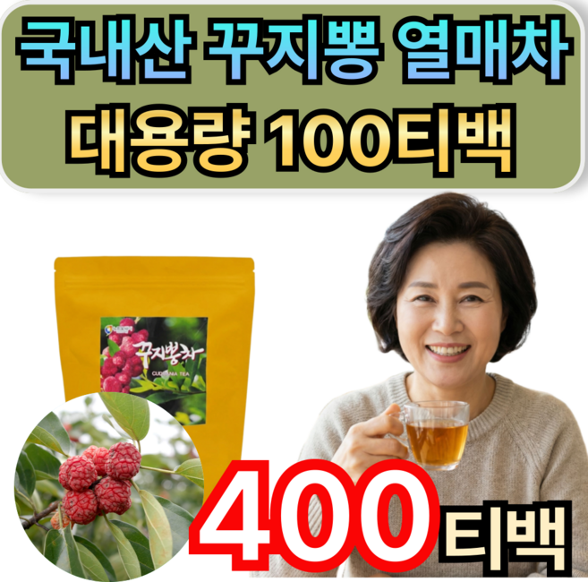 국내산 100% 꾸지뽕 열매 건강차 대용량 100티백 휘게라이프, 4개, 100개입, 1g