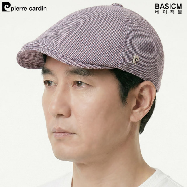 [국산] 피에르가르뎅 헌팅캡 린넨 클래식 도트체크 여름 중년남성 모자 할아버지 도리구찌 시원한 망사