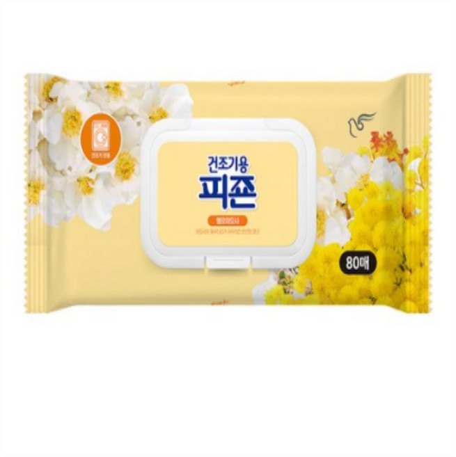 피죤 건조기용 오리지널 시트 섬유유연제 옐로미모사 본품, 80개입, 9개