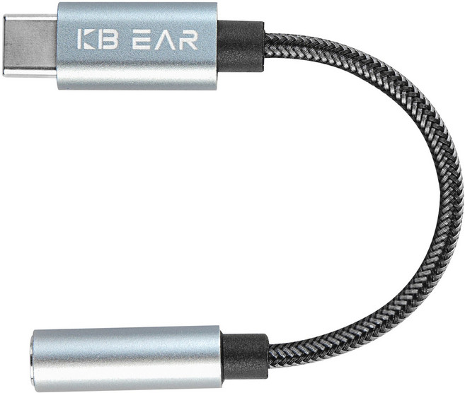 Keephifi KBEAR Shadow C타입 3.5mm 오디오 이어폰 변환 젠더 DAC C타입 to 3.5mm 이어폰 For KZ TRN TANGZU 수월우 아이리버 사운드판다, 1개, 실버-그레이