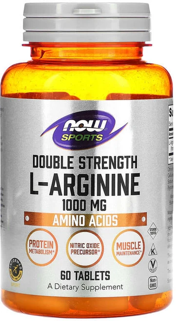NOW Foods l-알지닌 1000mg 60정 NOW-00025, 1개 - 쿠팡