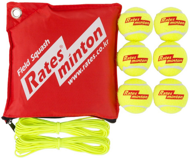 리턴스쿼시 리턴볼 풀세트 라테스민턴, 6개, 옐로우