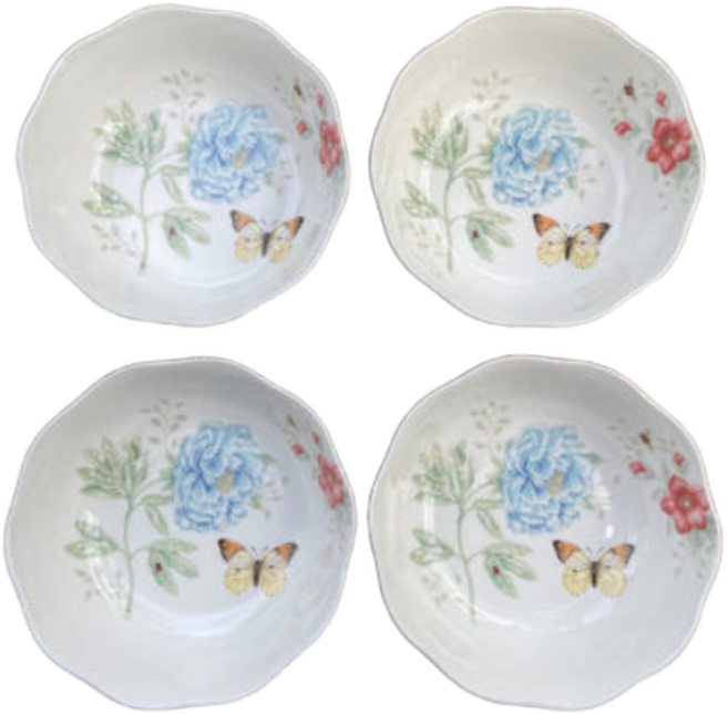 레녹스 버터플라이 메도우 면기/ 비빔볼 4P 세트 20cm, 4병