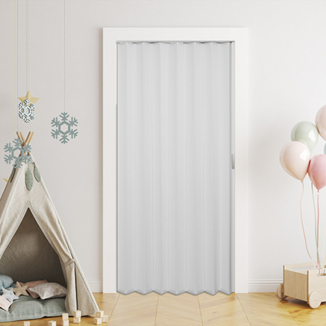 이케이몰 자바라 문 커튼 접이식 슬라이딩 홀딩 도어 편개 싱글 화이트 사이즈 및 기재