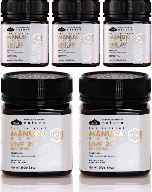 와일드네이처 뉴질랜드 마누카꿀 UMF20+ (MGO830+), 5개, 250g