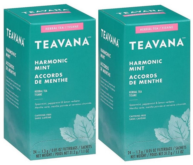티바나 하모닉 민트 디카페인 티백 24티백 2팩, 2개, 24개