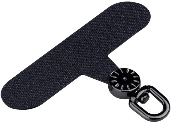 金士曼 手機掛繩夾片 - 免掛繩孔手機吊繩固定片, T字旋轉型 / 黑色, 1個