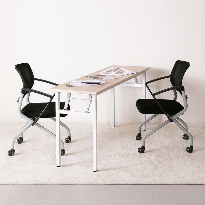 나인홈 밀키 절탁자 사무용 접이식 테이블 데스크 입식 책상 1500x600, 메이플비치