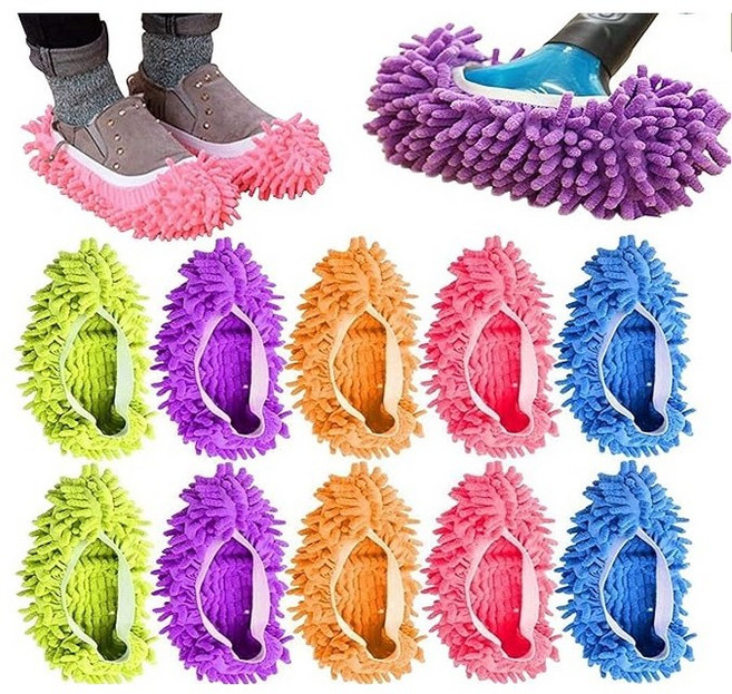 더디테일 남녀공용 사계절 극세사 발걸레 청소 슬리퍼 다용도 바닥청소 걸레 실내화세트 5켤레 /세트, 1세트