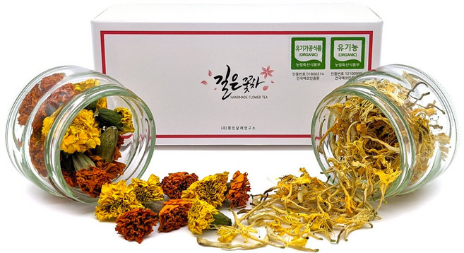 길은꽃차 머리를 맑게 유기농 꽃차선물세트 메리골드 인동초 /국산, 1개