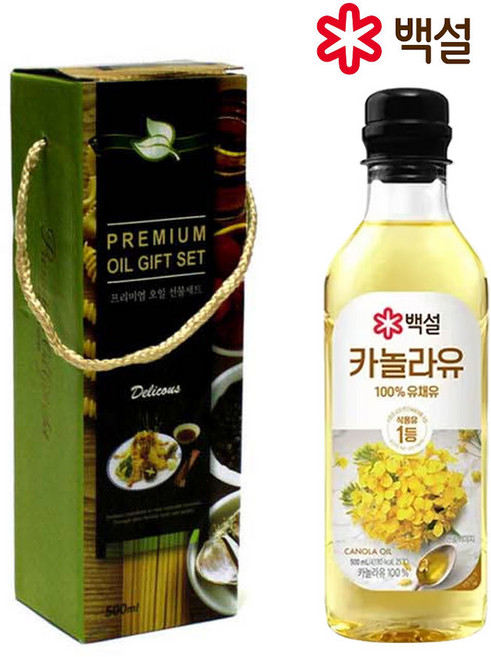 백설 카놀라유500ml (케이스동봉 ) 식용유 설날선물세트 명절선물세트, 1개