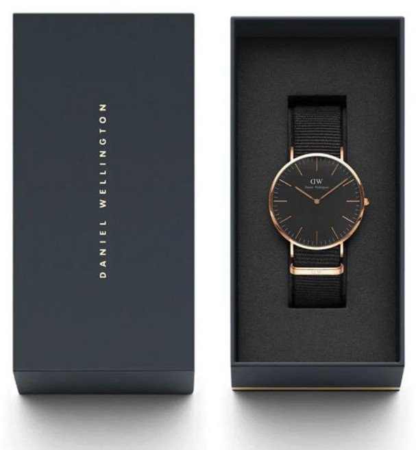 Daniel Wellington DW 手錶 Classic Cornwall 40mm 寂靜黑織紋錶