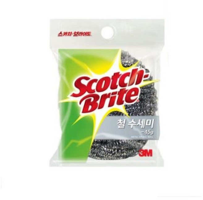 3M 철 수세미 35g x 2개 탄탄하고 오래가는 강력세척 청소용 수세미, 1개