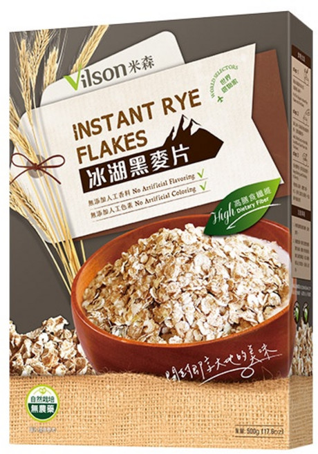 Vilson 米森 冰湖黑麥片 世界精選 高膳食纖維, 1個, 3盒