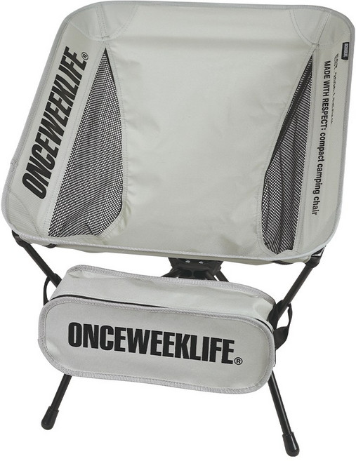 원스위크라이프 접이식 백패킹 경량스틸 캠핑 체어, 1개, 그레이