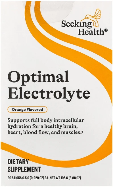 Seeking Health Optimal Electrolyte Orange 30 Sticks 0.229 oz 6.5 g Each, Seeking Health, Optimal Electr - 쿠팡