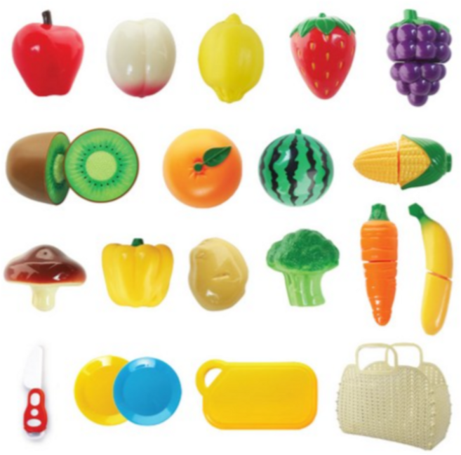 젠토이 싹뚝 자르기 요리놀이 과일 앤 야채 20종 세트 SS20-10, MIX (믹스), 10개