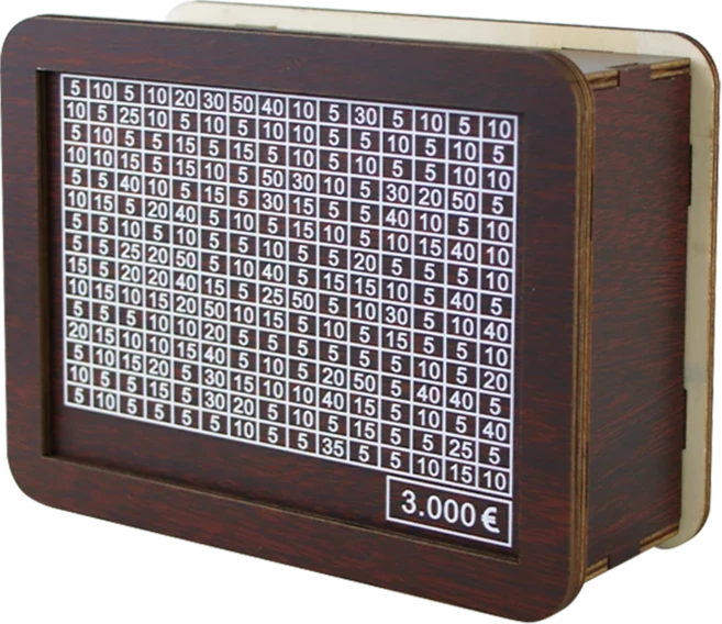 1000/3000/5000/10000 유로 돈 상자 나무 저축 및 번호 홈 인테리어로 재사 가능, 04 EUR 3000