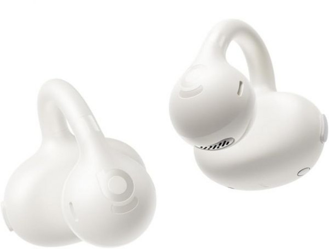 Baseus 베이수스 베이스 BC1 오픈 이어 이어버드 클립온 헤드폰 링 편안함 트라이 커브 딱 맞는 클립 강력한 사운드 슈퍼베이스 4 마이크 선명한 통화 IP55 방수 38시, White