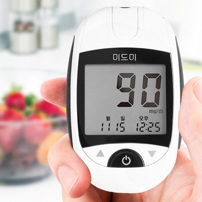 미드미 혈당측정기+혈당시험지100매+채혈침100개+알콜솜100매, 1개