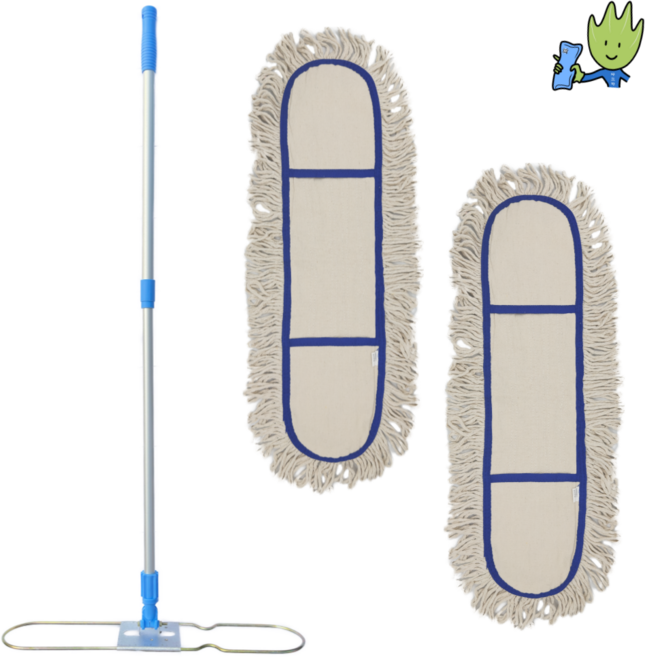 미라클디포 백색 리스킹 물걸레 60cm 90cm 105cm 2p + 고급 2단 판자루, 1세트
