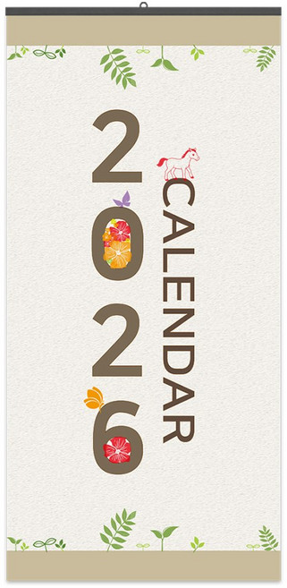 (상호 로고 인쇄 가능) 세우세 2026년 3단 벽걸이 달력 카렌다 캘린더, 혼합색상, 1개