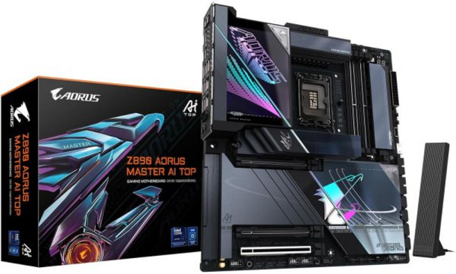 기가바이트 Z890 AORUS 마스터 AI TOP 인텔 코어 울트라시리즈 2 LGA 1851 마더보드 E-ATX DDR5 4개 M.2 PCIe 5.0 썬더볼트 4 WIFI7 1