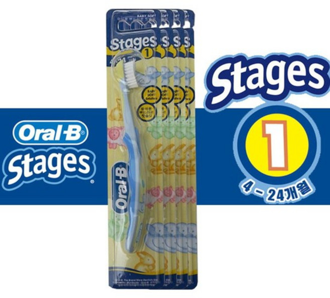 오랄비 유아칫솔 1단계 4-24개월용 4개, 상세페이지 참조