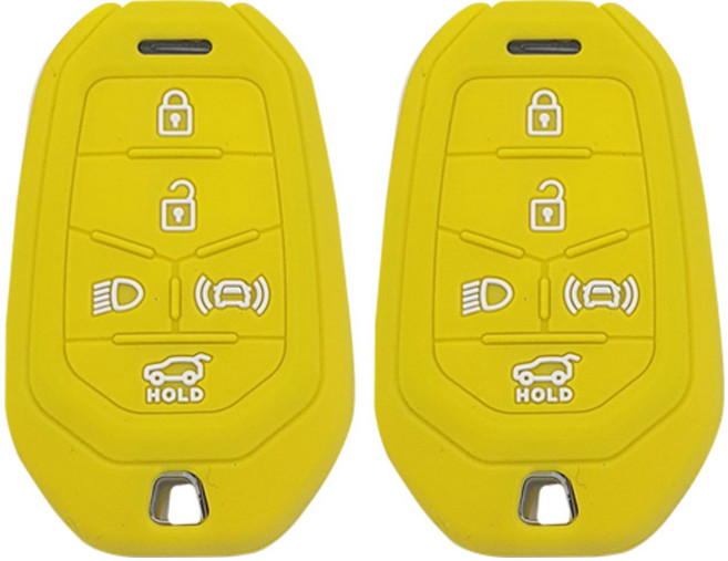 KGM 2025년형 무쏘EV (호환) 5버튼 실리콘 스마트키케이스 1+1, 옐로우, 2개