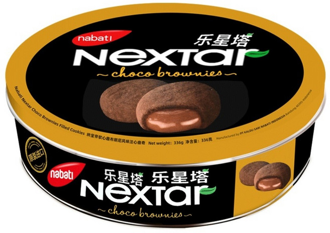 리치즈 나바티 NEXTAR 초코 브라우니 초코잼 샌드 쿠키 리치즈박스ㅁ 인도네시아과자, 1개, 336g
