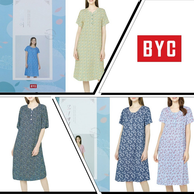 BYC 여름 여성 홈웨어 원피스 잠옷