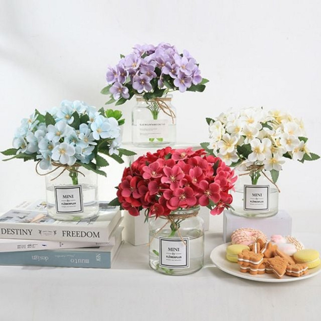 베고니아 조화 장식 꽃다발 어버이날 스승의날 가정의달 부모님 선물 인테리어 소품, 레드