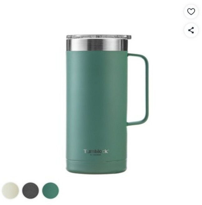 글라스락 텀블락 플레인 머그 텀블러 500ml, 그린, 5개
