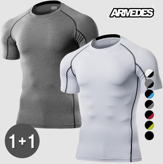 아르메데스 기능성 언더레이어 컴프레션핏 반팔 2매
