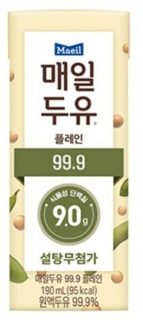 매일유업 매일두유 99.9, 190ml, 6개