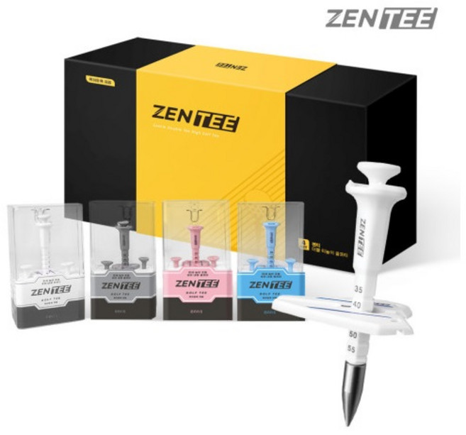 젠티골프티 높이조절 숏티 롱티 골프티꽂이(4P선물세트) 드라이버 에이밍 가이드, 1박스, 4P선물세트