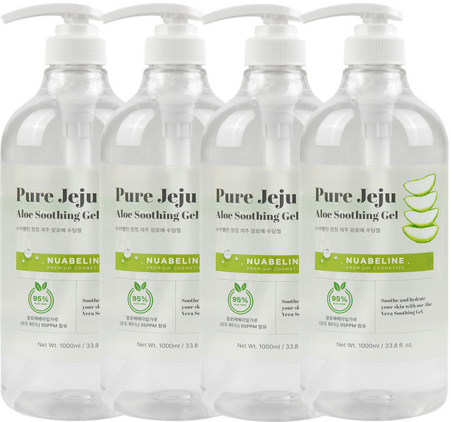누아벨린 청정 제주 알로에 수딩젤 1000ml, 4개, 1L