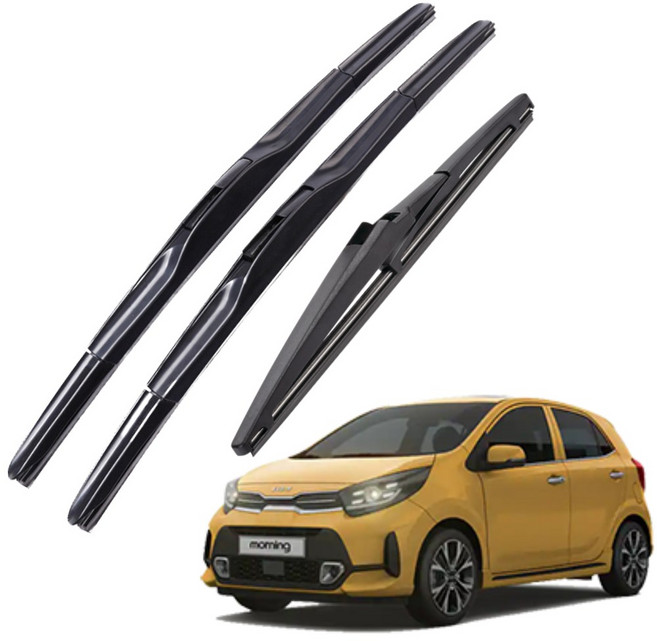 기아 자동차 호환 뉴 올뉴 더뉴 모닝 어반 전차종 차량용 하이브리드 와이퍼 윈도우브러쉬 전면 후방 1+1+1, 올뉴/모닝 어반(17~현재)-1SD600+350mm, FR200(11인치)올뉴/모닝어반-17.01~현재