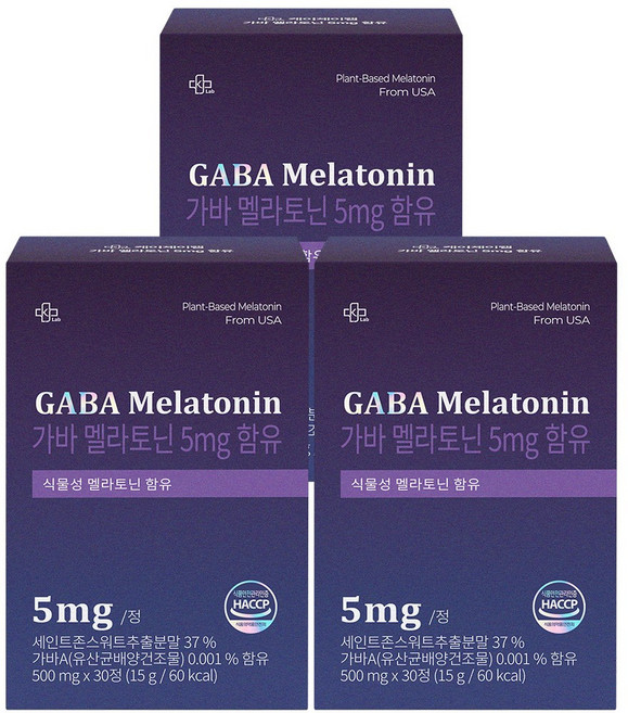 [약국입점] 케이제이랩 식물성 멜라토닌 5mg, 3개, 30정