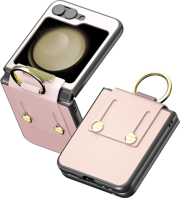 5세컨즈 힌지 보호 핑거링 그립 가죽 케이스