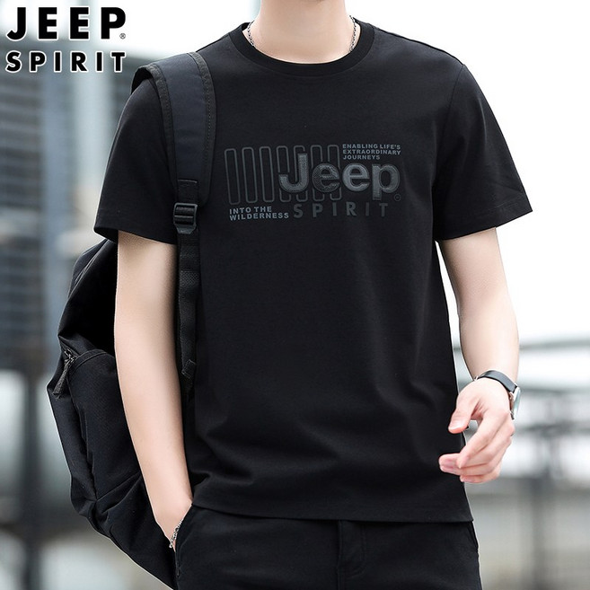 케이디코 Jeep Spirit 라운드넥 여름 남녀공용 기본 반팔티