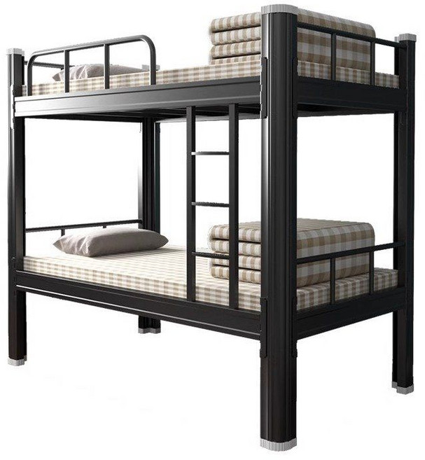 철제 이층침대 기숙사 베드 튼튼한 철제2층침대 벙커 2층침대 이층 싱글 더블 슈퍼싱글 침대, 흰색 900 매트리스 포함