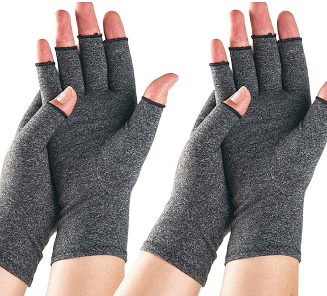 (주)에이스샵 1+1 무지 스판손가락 장갑 관절염장 터널증후군 남녀공용(free)손저림 시림 마디통증 건초염 손목터널증후군 컴퓨터 작업 압박, 차콜, 2개